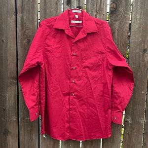 GEOFFREY BEENE | Mens Red Long Sleeve Dress Shirt